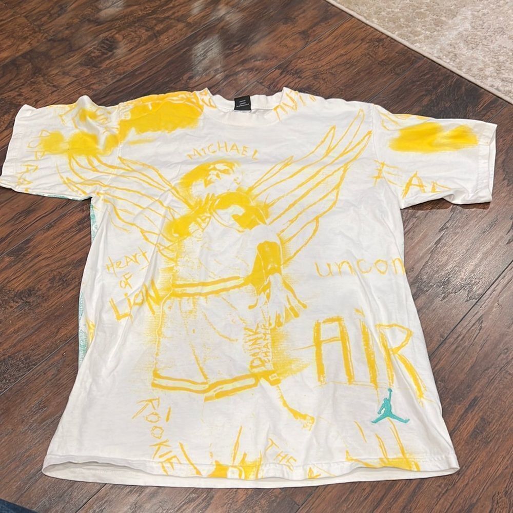 Micheal Jordan GOAT 23 Dunk T shirt jordan brand over print size L EUC rare tee
